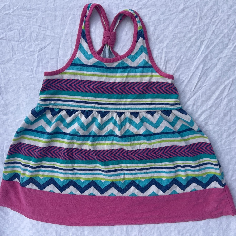 Pink multi-colored Fun Patterned Tank Top